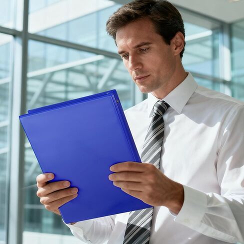 غلاف دائري من CIXILDTS مقاس 0.5 بوصة، ورق متين مقاس 1/2 بوصة مكون من 3 حلقات يناسب مقاس الحروف، أزرق، 6 عبوات in Kuwait