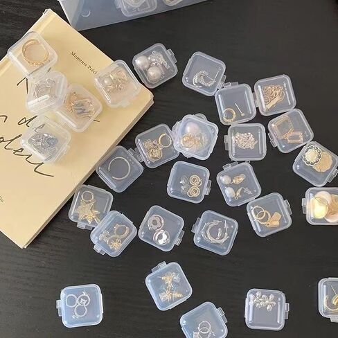 30Pcs Clear Jewelry Storage Cases, Travel Organizer Boxes for Necklace Bracelet Ring, Small Portable Holder in Kuwait