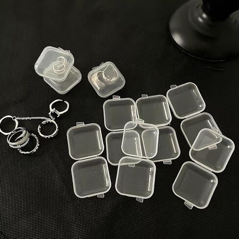 30Pcs Clear Jewelry Storage Cases, Travel Organizer Boxes for Necklace Bracelet Ring, Small Portable Holder in Kuwait