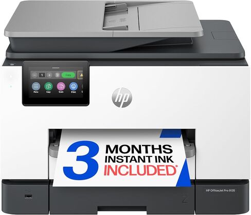 طابعة HP OfficeJet Pro 9135 اللاسلكية الكل في واحد نافثة للحبر الملونة، الطباعة، المسح الضوئي، النسخ، الفاكس، ADF، الطباعة/المسح الضوئي على الوجهين، الأفضل للمكتب، تجربة 3 أشهر من الحبر الفوري، قادرة على الذكاء الاصطناعي (C2WM0A) in Kuwait