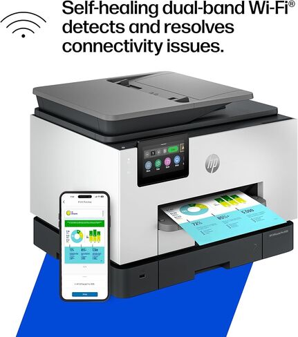 طابعة HP OfficeJet Pro 9135 اللاسلكية الكل في واحد نافثة للحبر الملونة، الطباعة، المسح الضوئي، النسخ، الفاكس، ADF، الطباعة/المسح الضوئي على الوجهين، الأفضل للمكتب، تجربة 3 أشهر من الحبر الفوري، قادرة على الذكاء الاصطناعي (C2WM0A) in Kuwait