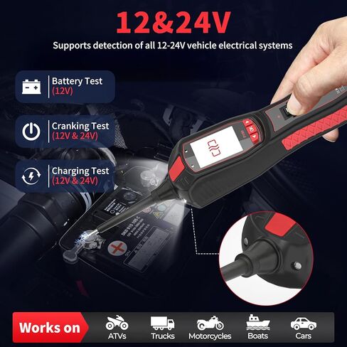 P150 Automotive Circuit Tester, 6-30V Power Circuit Probe Kit, Car Electrical Diagnostic Tool with AC/DC Voltage Test, Component Activation, Short Circuit Locator for 12V 24V Vehicles in Kuwait