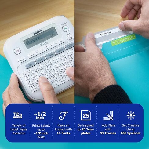 Brother P-Touch PTD220 Portable Label Maker for Home & Office Organization with Carrying Storage Case in Kuwait