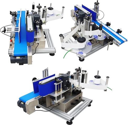 Automatic Round Bottle Labeling Machine High Speed Labeling Machine Desktop Conveyor Round Bottle Label Applicator in Kuwait