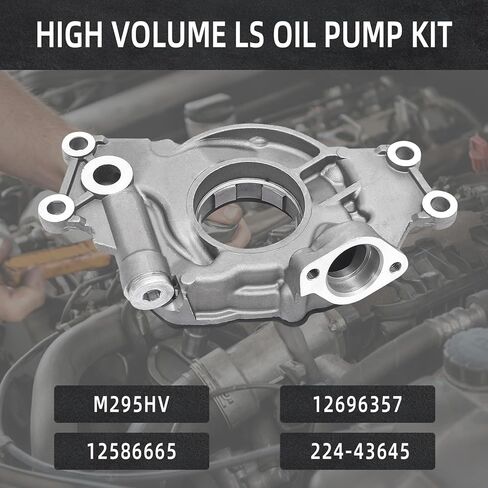 High Volume LS Oil Pump Kit M295HV with Gaskets & Balancer Bolt for GM 4.8,5.3,6.0L V8 Engines Compatible with Chevrolet Silverado Avalanche Suburban Tahoe Trailblazer GMC Sierra (1999-2020) in Kuwait