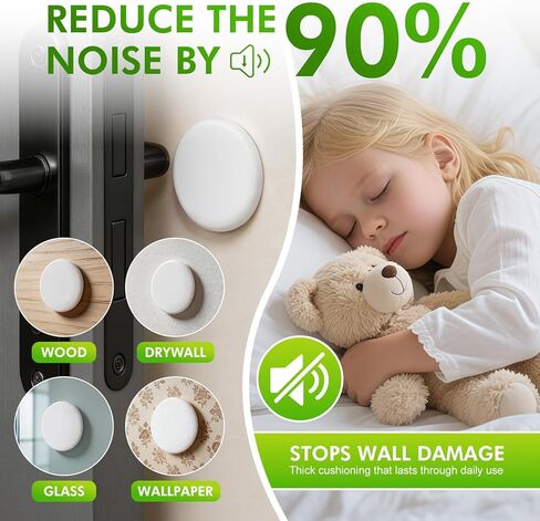 White Door Stoppers for Wall, 3.15" Self-Adhesive Door Knob Wall Protectors, 6 Pack Door Handle Stoppers, Door Bumpers to Prevent Scratches on Walls & Doors in Kuwait