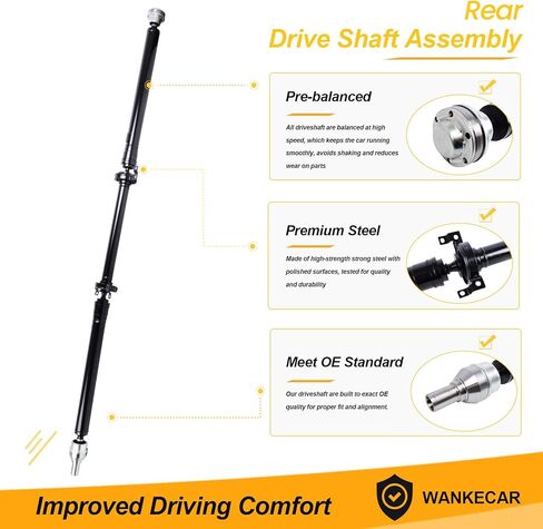 Rear Complete Drive Shaft Fits for 2014-2023 Jeep Cherokee KL AWD/4WD Precision Balanced Driveshaft Assembly Replaces 986516 52123612AA 52123612AB 52123612AC 52123612AD in Kuwait