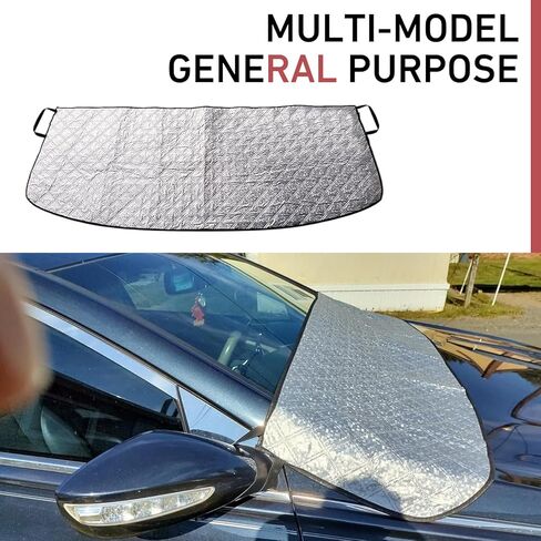 Car Windshield Cover, Anti-Snow and Anti-Debris Front Windshield Protector, Easy-to-Store Rain Gutter Shield for Blocking Leaves Rainwater Gravel, for Cars SUVs Autumn/Winter (Silver) in Kuwait