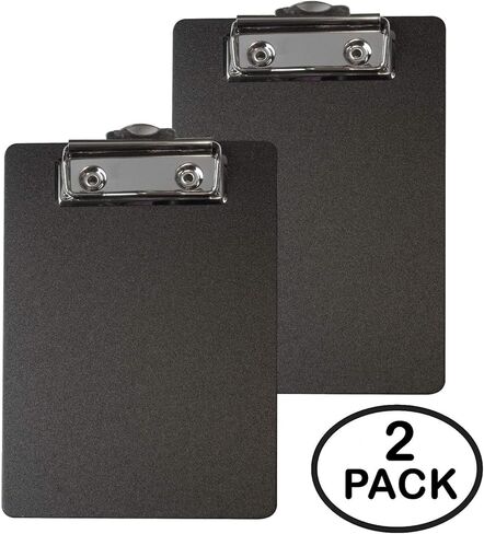 Mini Clipboards 4" x 6" - Great for Small Notepads - 2 Pack (Black (Deluxe Version)). in Kuwait
