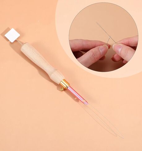 12 PCS Punch Needle Threaders, 7.87 Inch Long Needle Threader for Embroidery Floss, Easy Threading for Punch Needles Tool, Yarn & Cross Stitch Sewing Accessories (Green & White) in Kuwait
