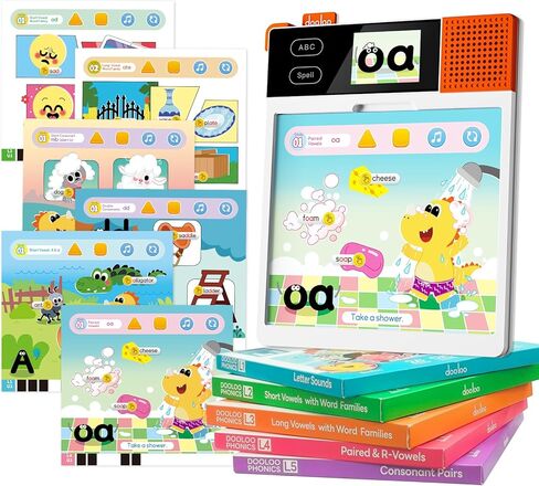 Learn to Read & Spell Phonics Pad, Interactive Electronic Learning Pad with 242 Sound Pages Card, Fun Learning Activities for Kids 3-10 Years Old in Kuwait