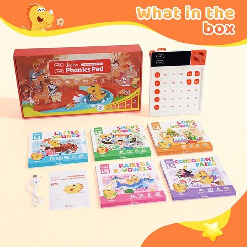 Learn to Read & Spell Phonics Pad, Interactive Electronic Learning Pad with 242 Sound Pages Card, Fun Learning Activities for Kids 3-10 Years Old in Kuwait