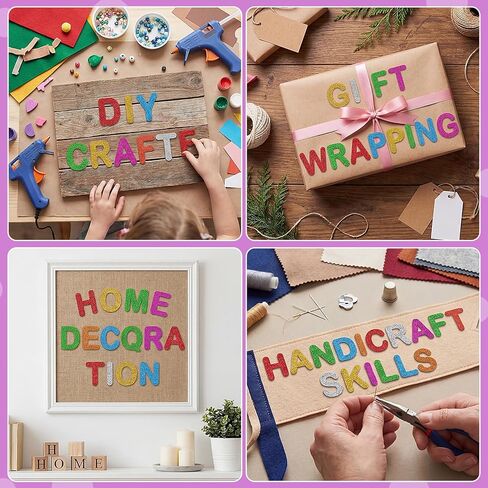 WSICSE 584Pcs Glitter Letter Stickers, 8 Colors 3D Self-Adhesive ABC Alphabet Stickers 0-9 Number Foam Stickers for Kids Crafts Scrapbook Card Classroom Party Home Decor in Kuwait