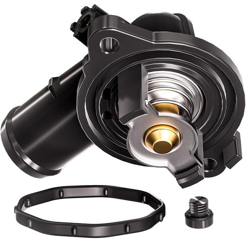 Engine Coolant Thermostat Housing Assembly - Compatible with Dodge Durango 2011-2015, Jeep Grand Cherokee 2012-2015, Wrangler 2012-2017, V6 3.6L, Replace 902-852 5184651AH in Kuwait