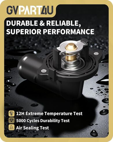 Engine Coolant Thermostat Housing Assembly - Compatible with Dodge Durango 2011-2015, Jeep Grand Cherokee 2012-2015, Wrangler 2012-2017, V6 3.6L, Replace 902-852 5184651AH in Kuwait