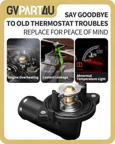 Engine Coolant Thermostat Housing Assembly - Compatible with Dodge Durango 2011-2015, Jeep Grand Cherokee 2012-2015, Wrangler 2012-2017, V6 3.6L, Replace 902-852 5184651AH in Kuwait