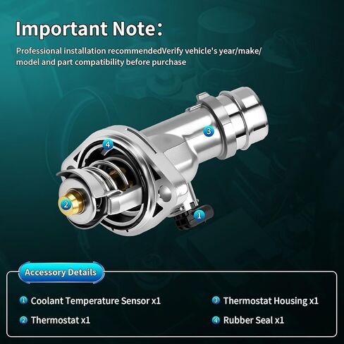 Upgraded Aluminium Engine Coolant Thermostat Housing Assembly Fits Hyundai Elantra 2017-2020, Kona 2018-2021, Veloster 2019-2021, Kia Seltos 2021, Soul 2020-2021- Replaces 25500-2E085, 902-5210 in Kuwait