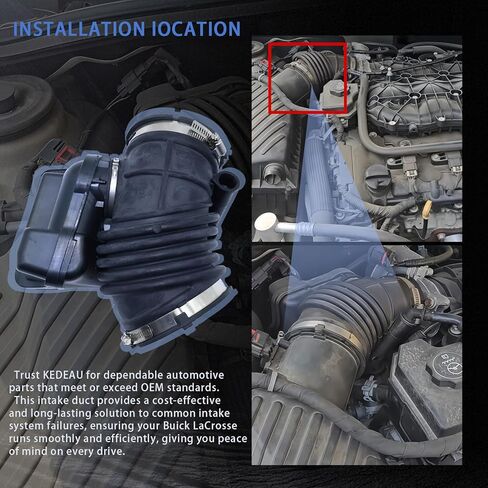 20999632 خرطوم قناة مدخل منظف الهواء لـ 2012-2016 Buick LaCrosse 3.6L - استبدال أنبوب تدفق هواء المحرك المتميز - مطاط مناسب ومتين in Kuwait