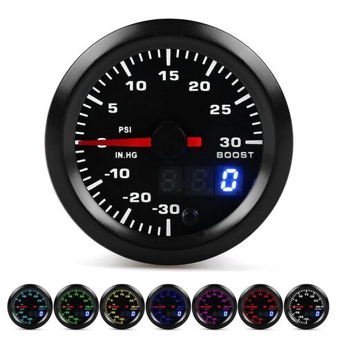 مقياس Aramox Turbo Boost، مقياس ضغط رقمي 52 مم، شاشات 0-30 رطل لكل بوصة مربعة للسيارات 12 فولت in Kuwait