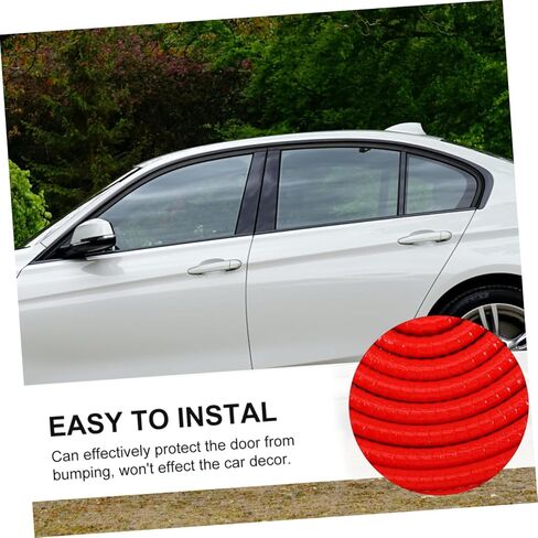 Cabilock Car Bumper Anti-Collision Strip 5m Crimson U-Shaped Rubber Sealing Edge Guard Protector for Automotive Door Armor Exterior Accessories in Kuwait