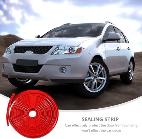 Cabilock Car Bumper Anti-Collision Strip 5m Crimson U-Shaped Rubber Sealing Edge Guard Protector for Automotive Door Armor Exterior Accessories in Kuwait