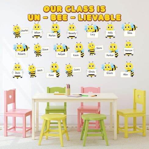 36 Pcs Bees Name Cutouts Bee Nameplates Bees Bulletin Board Cutout Bee Accents Greeting Name Tags Labels for Teacher Back to School Classroom Decoration Party Decor in Kuwait