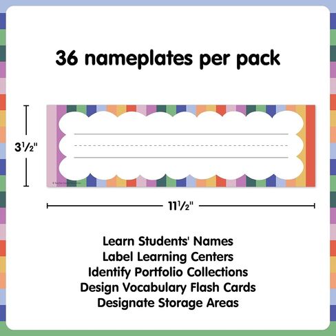 Teacher Created Resources Color Crush Flat Name Plates (TCR9375) in Kuwait
