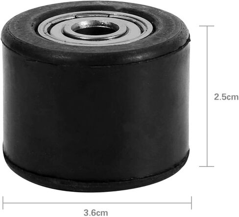 Chain Tensioner Pulley Wheel Rubber & Iron, Black, Inner Diameter: 8mm, External Diameter: 3.6cm, for Dirt Bike in Kuwait