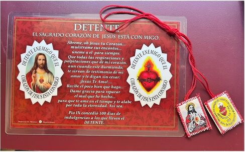 Detente El Corazón de Jesús Está Conmigo | حماية القلب المقدس الكاثوليكي | هدية الإيمان المسيحي | مباركة البيت الديني (كتاب + كتفي + بطاقة) in Kuwait