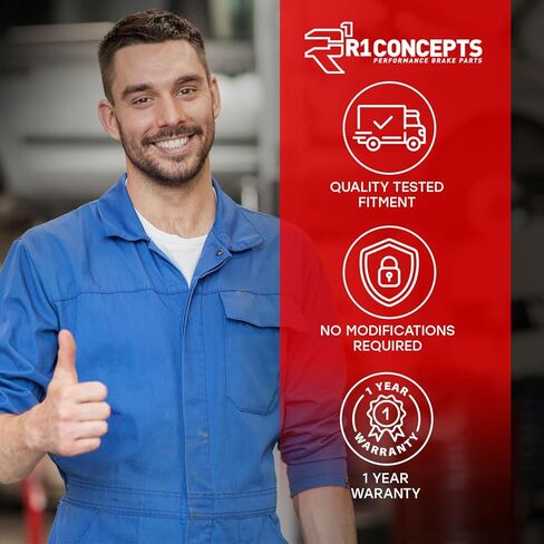 R1 Concepts Front and Rear Brake Kit| Hardware, Drum, Shoes| Optimum Oep Brake Pads and Blank Brake Rotors| WDUH2-67059 | 10.7" Front & 12.0" Rear in Kuwait