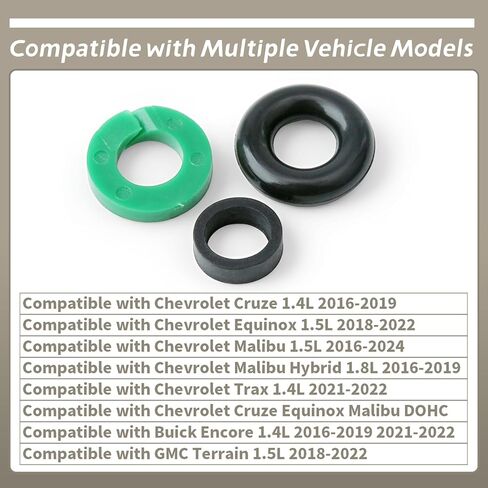 12673-056 Fuel Injector Seal O-Ring Kit Replacement for Chevrolet Cruze Equinox Malibu Trax DOHC 2016-2024 for Buick Encore for GMC Terrain 1.4L 1.5L 1.8L Turbo Replace 12673056 483640 in Kuwait