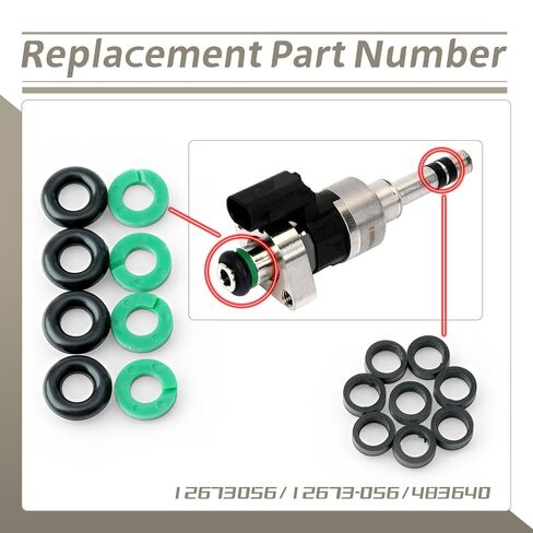 12673-056 Fuel Injector Seal O-Ring Kit Replacement for Chevrolet Cruze Equinox Malibu Trax DOHC 2016-2024 for Buick Encore for GMC Terrain 1.4L 1.5L 1.8L Turbo Replace 12673056 483640 in Kuwait
