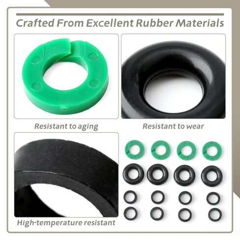 12673-056 Fuel Injector Seal O-Ring Kit Replacement for Chevrolet Cruze Equinox Malibu Trax DOHC 2016-2024 for Buick Encore for GMC Terrain 1.4L 1.5L 1.8L Turbo Replace 12673056 483640 in Kuwait