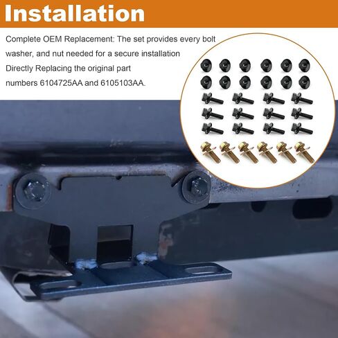 Fits Jeep Wrangler JK JL 07-25 Side Step/Running Board Bolts Hardware (4 Door) - 6104725AA, 6105103AA in Kuwait