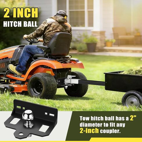 Zero Turn Lawn Mower Hitch with 2" Hitch Ball 6000 LBS, Heavy Duty Bolt-On Trailer Hitch, Universal Fits 2" Coupler, Magnetic Pin Included for Tractor, Trailer Cart, ATV, UTV in Kuwait