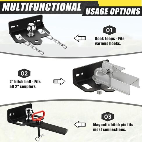 Zero Turn Lawn Mower Hitch with 2" Hitch Ball 6000 LBS, Heavy Duty Bolt-On Trailer Hitch, Universal Fits 2" Coupler, Magnetic Pin Included for Tractor, Trailer Cart, ATV, UTV in Kuwait