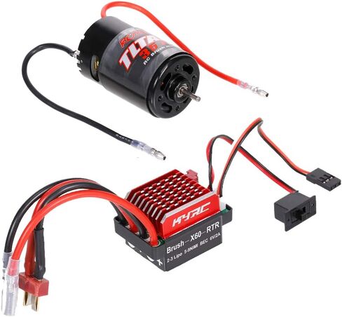 GoolRC 550 35T Brushed Motor with 60A Brushed ESC Electric Speed Controller (T Male Plug) Replacement for 1/10 Axial SCX10 RC4WD D90 Crawler Climbing Tamiya Tractor Truck Trailer RC Car in Kuwait