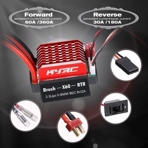 GoolRC 550 35T Brushed Motor with 60A Brushed ESC Electric Speed Controller (T Male Plug) Replacement for 1/10 Axial SCX10 RC4WD D90 Crawler Climbing Tamiya Tractor Truck Trailer RC Car in Kuwait