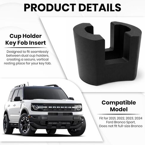 حامل مفتاح فوب لسيارة Ford Bronco Sport 2021 2022 2023 2024 2025 حامل كأس وحدة التحكم المركزية إدراج منظم المفاتيح الملحقات الداخلية لرياضة برونكو in Kuwait