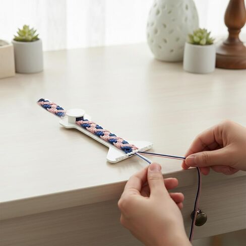 YcaeyLnaR Weaving DIY Craft Handheld Board - نول محمول لصنع أساور الصداقة، أداة نسج سهلة الاستخدام، تصميم 12 ربطًا لما يصل إلى 11 سوارًا in Kuwait