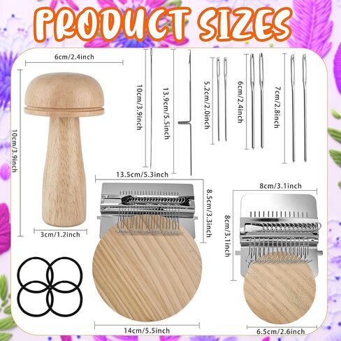 Darning Mini Loom Kits Darning Mushroom Set Knit Patch Loom Kit Speedweave Darning Loom with 100 Colors Thread for Handcraft DIY Weaving Repair Tool in Kuwait
