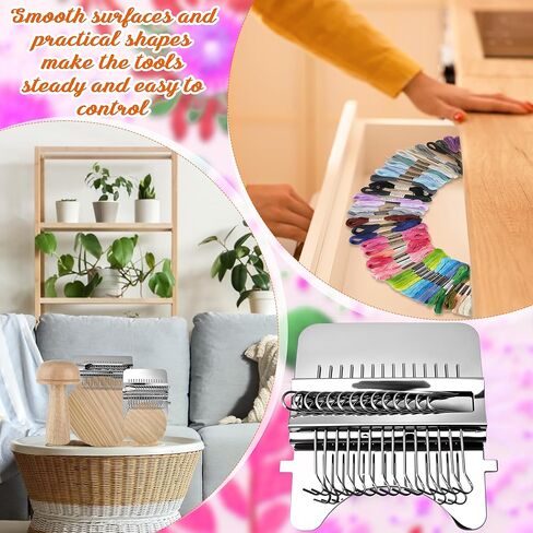 Darning Mini Loom Kits Darning Mushroom Set Knit Patch Loom Kit Speedweave Darning Loom with 100 Colors Thread for Handcraft DIY Weaving Repair Tool in Kuwait