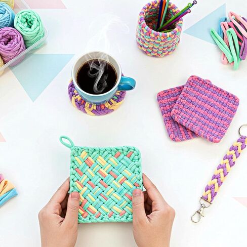 MySHUCE 800 PCS Weaving Loom Loops 7-Inch Durable Nylon DIY Crafts Kit Elastic Bracelet Pot Holder Loom Refills Basket Weaving Kit for DIY Craft in Kuwait
