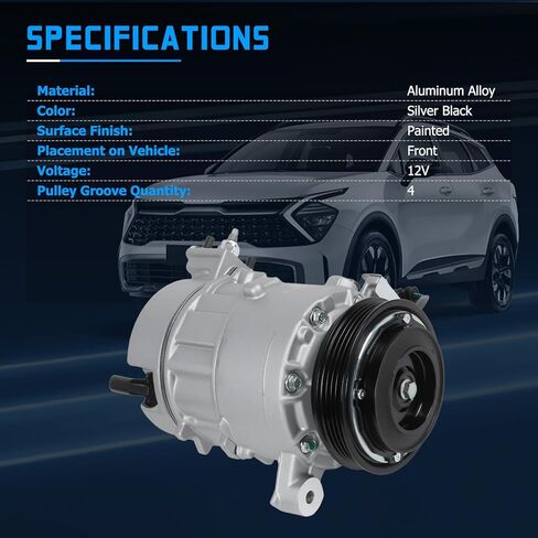 29134C Air Conditioner AC Compressor with Clutch Fits for 2014-2018 Silverado 1500, 2014-2018 Sierra 1500 4.3L 5.3L 6.2L, Replace OE 22986660 1522303 in Kuwait