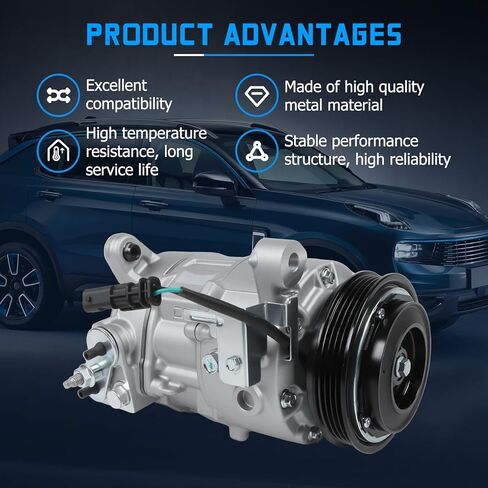 29134C Air Conditioner AC Compressor with Clutch Fits for 2014-2018 Silverado 1500, 2014-2018 Sierra 1500 4.3L 5.3L 6.2L, Replace OE 22986660 1522303 in Kuwait