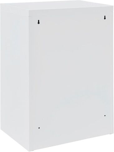 Global Industrial Clear View Wall Storage Cabinet with Locking Recessed Handle, 2 Adjustable Shelves, Steel Construction, 18" W x 12" D x 26" H, Assembled, Off White in Kuwait