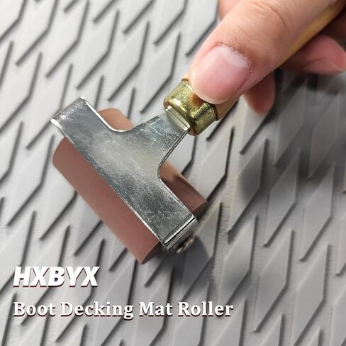 بكرة أرضية HXBYX Brayer من الفينيل، بكرة مطاطية من مادة الصمغ، أدوات بناء شريط مضاد للانزلاق لتثبيت أرضية القوارب، مكبس سجاد بحري لتزيين القارب، 2.56 بوصة × 6 بوصة، بني in Kuwait