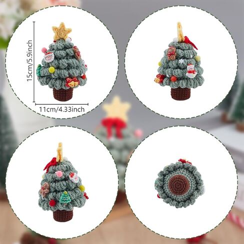 ACRNIGHEET Christmas Crochet Kit for Beginners, Xmas Tree Kits Learn to Crochet Kit with English Instructions and Step-by-Step Video Tutorials, DIY Knitting Kit, Xmas Decor, Christmas Gifts in Kuwait