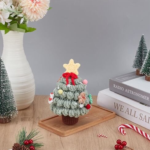 ACRNIGHEET Christmas Crochet Kit for Beginners, Xmas Tree Kits Learn to Crochet Kit with English Instructions and Step-by-Step Video Tutorials, DIY Knitting Kit, Xmas Decor, Christmas Gifts in Kuwait