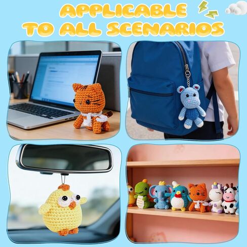 Elitevia 8Pcs Crochet Kit for Beginners, 2026 DIY Craft for Adults and Kids, Great Birthday Gift for Crochet Lovers, Crocheting Animal Kits with Step by Step Videos,Yarn,Crochet Hook in Kuwait